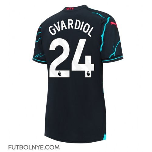 Camiseta Manchester City Josko Gvardiol #24 Tercera Equipación para mujer 2023-24 manga corta